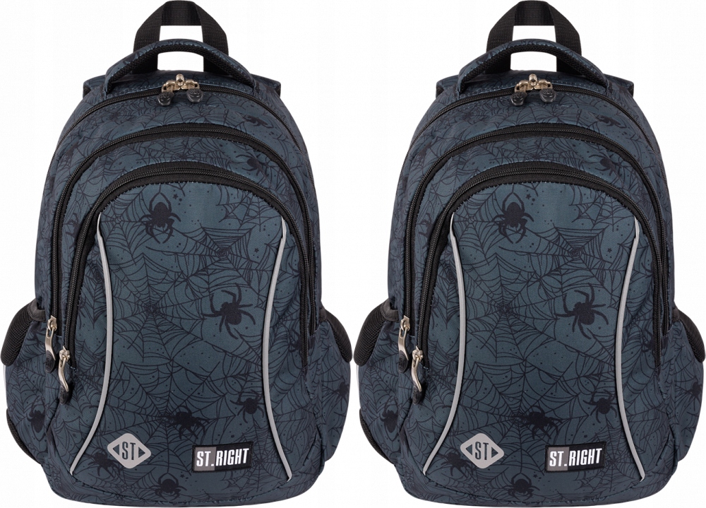 Školský batoh pre chlapcov, trojkomorový, vodeodolný, čierny, 20L